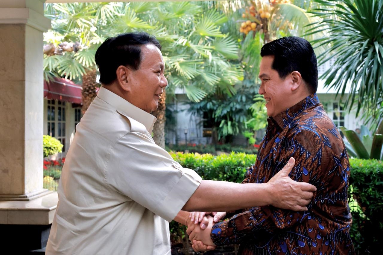 Menhan Prabowo Terima Kunjungan Menteri BUMN Erick Thohir