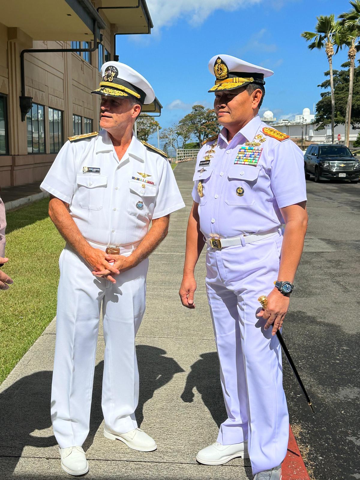 Panglima TNI Laksamana TNI Yudo Margono mengunjungi US INDOPACOM dan bertemu dengan Laksamana John Aquilino selaku pimpinan tertinggi militer AS di wilayah Indo-Pasifik
